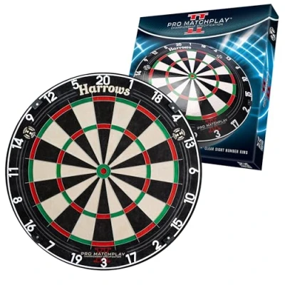 Image of Harrows Dart Boards I Dartboard Official Size Darts Board with Ultra Thin Knife Wire for Maximum Scoring Compatible Stand, Lighting, Cabinet (Pro Matchplay 2)