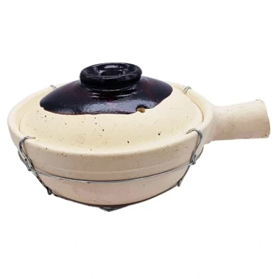Image of Chinese Single Handle Clay Pot (Wired) Earthen for Rice and Stews 22cm