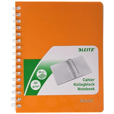 Image of Leitz A5 Flexible Cover Notebooks, Assorted Colours, Pack of 1 (Wire Bound, 80 Sheets, Squared Paper, 90 gsm Ivory Wow Range)