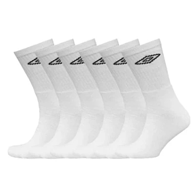 Image of Umbro Men&#039;s Sport Performance Socks (6 pair pack) (White) 6 8.5