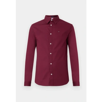 Image of Tommy Jeans Original Shirt Shirt, Men&#039;s, Size: 40, Red wine