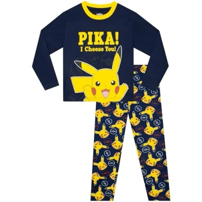 Image of Popgear Pokemon Pyjamas Pikachu Cotton Boys Boys’ Sets Cool PJs For Blue 9 10 Years