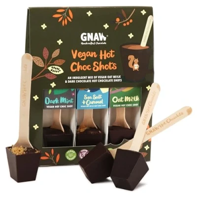Image of Gnaw Vegan Hot Chocolate Gifts, Oat Milk Gift Set, Tasty Sets With 3 Decadent Flavours, Marshmallows &amp; Ingredients For A Great Choc