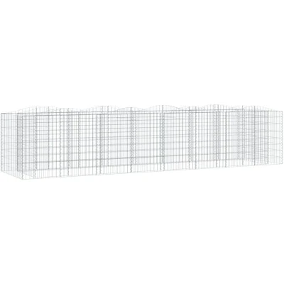 Image of vidaXL Arched Gabion Raised Bed 400x100x100 cm Galvanised Iron