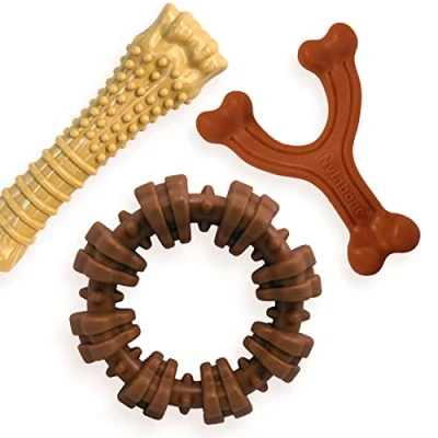 Image of Nylabone Power Chew Customer Favorites Dog Toy Bundle, Indestructible Toys for Aggressive Chewers, 3 Shapes and Flavors, Flavor Medley, Large/Giant (3 Count)