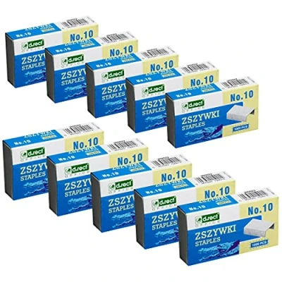 Image of D.RECT Staples 10 mm for Office Staplers Stapler Pack of 10,000