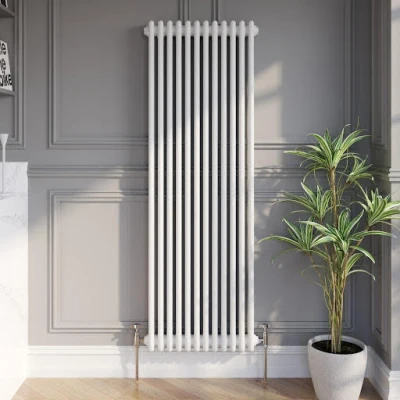 Image of DuraTherm® 1600 x 560mm White Traditional Vertical Designer Radiator Triple Column Colosseum Cast Iron Style Central Heating Panel Radiators Rad