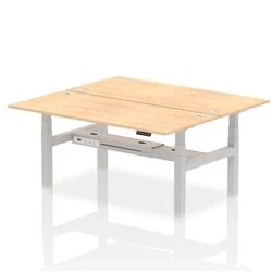 Image of Air B2B 1800x800mm Height Adjustable 2P Bench Desk CP Maple/Silver