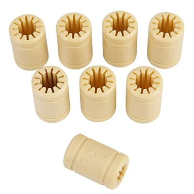 Image of Hilitand 8pcs/Set Plain Bearing LM8UU 3D Printer Accessories, 8mm Shaft, 16mm Outside Diameter, 0.8cm Thick, 25mm Length, 0.31inch Inner Metal, for