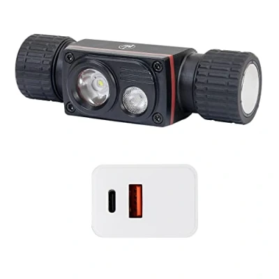 Image of PNI Adventure F80 1000LM 6W 2200mAh IP68 Dual LED Headlamp with CHG300 Power Supply