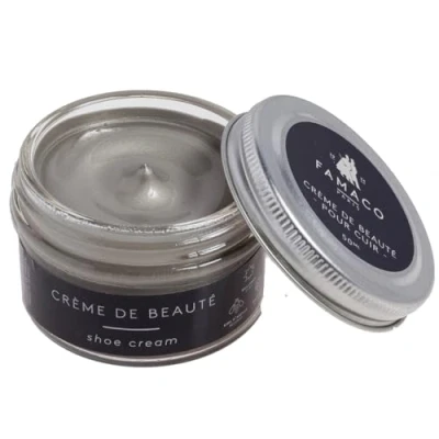 Image of Famaco 50ml Metallic Platiine Leather Deluxe Cream Polish for Boot and Shoe with Application Brush Nourish Protector Kit Boots Shoes