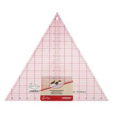 Image of Sew Easy Sewing and Patchwork Ruler Various Shapes Sizes, 60 Triangle Quilting 12 x 14 inch