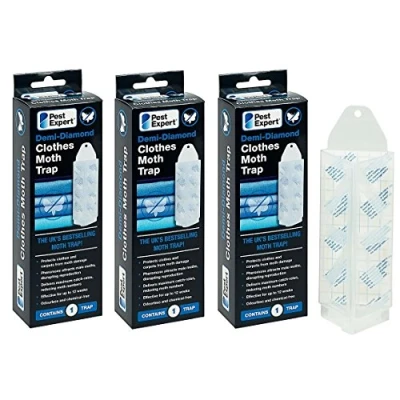Image of Pest Expert® Demi Diamond Clothes Moth Pheromone Traps (3 Holders &amp; 3 Pads)