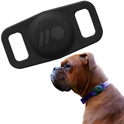 Image of case Mate CM046396 Apple Air Tag for dog Collars [Scratch resistent Quick to attach Handy collar holder Pet Tags] Black