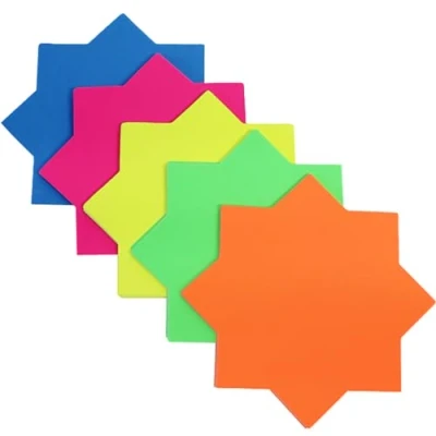 Image of Rdindustries 4 inch RDI Ticket Board Star Stickers Fluorescent Assorted Colours (Pack of 30), BI8001
