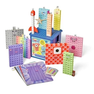 Image of Learning Resources MathLink Cubes Activity Set Numberblocks Heroes with Zeroes, Ages 37, Toys, Builds Number Sense &amp; 10 Times Table Skills