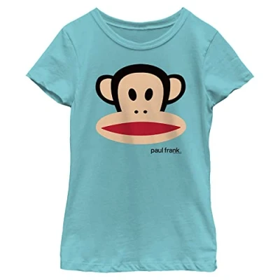 Image of Fifth Sun Girls&#039; Paul Frank Julius Head T Shirt, Tahiti Blue, S