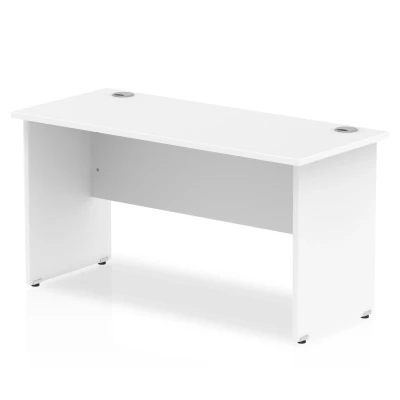 Image of Impulse 1400 x 600mm Straight Office Desk White Top Panel End Leg