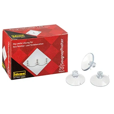 Image of Idena 8522040 Suction Cups for Fairy Lights Cup Transparent Christmas Plastic 8 x 11.6 4.8 cm
