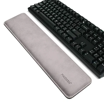 Image of MAIDERN Ergonomic Keyboard Wrist Rest with Memory Foam,16.5x3.7 inches PU Leather Gaming Guard/Wrist Cushion Support for Computer, Laptop, Mac (Smoke Gray)