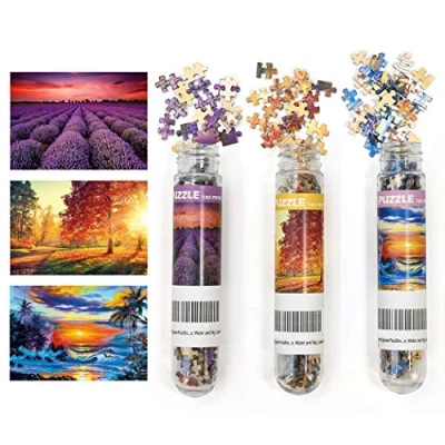Image of 3 Pack Mini Jigsaw Puzzles 150 Pieces For Adults Small Puzzle 6 x 4 Inches Entertainment Toys Home Decor (Lavender, Sunrise, Sunset)
