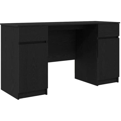 Image of vidaXL Desk Black Oak 140 x 49 76 cm Wood Composite