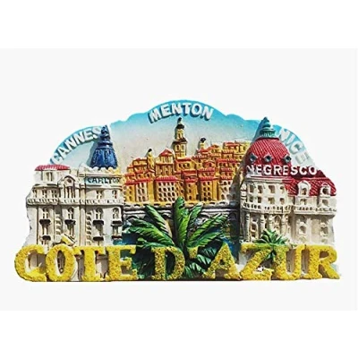 Image of Cote d&#039;Azur Cannes Menton Nice France 3D Fridge Magnet Travel Souvenir Gift Collection Home &amp; Kitchen Decor Magnetic Sticker Refrigerator