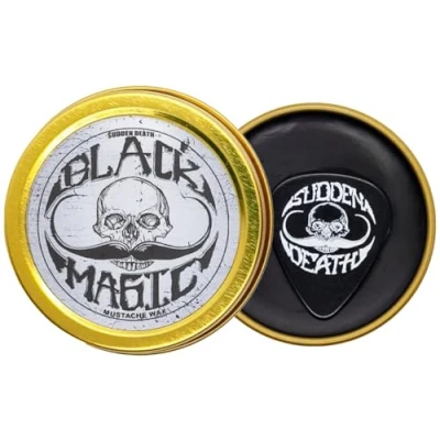 Image of Black Mustache Wax Magic Sudden Death Hide Grey Hair In Beard or Moustache Strong Hold 1 oz 30ml Tin No Heat Source Required Unscented