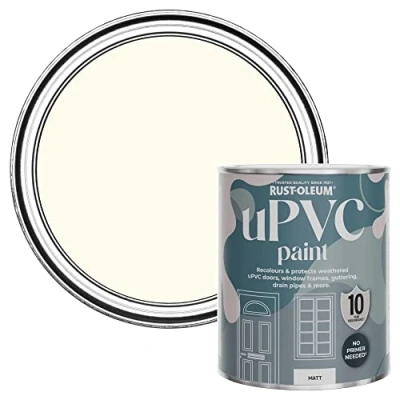 Image of Rust Oleum Off White uPVC Door and Window Paint in Matt Finish Antique 750ml