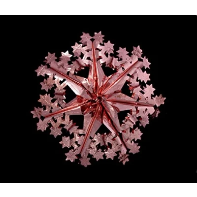 Image of Simply Products Foil Garland Snowflake Star Christmas Hanging Decoration Wall Ceiling Xmas Deco (Rose Gold)