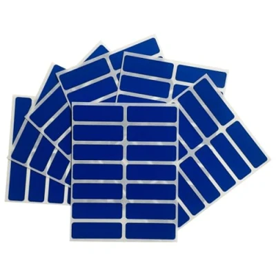 Image of Pack of 98 Blue 12x38mm Rectangular Labels Adhesive Stickers