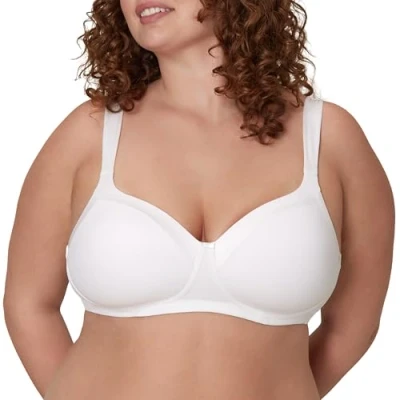 Image of Playtex Women&#039;s Secrets Shapes &amp; Supports Balconette Full Figure Wirefree Bra 4824, White, 36DD