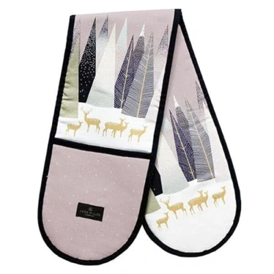 Image of Sara Miller Frosted Pines Collection Double Oven Glove Deer