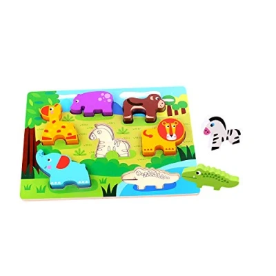 Image of Andreu Toys 921 TKC394 EA Wooden Animal Chunky Puzzle (EXP), Multicolor, 29.5 x 21 1.7 cm