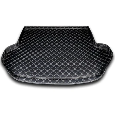 Image of Car Leather Boot Liner Mats for Renault Austral E Tech Hybrid 2023, Anti Slip Mat,D Black Beige
