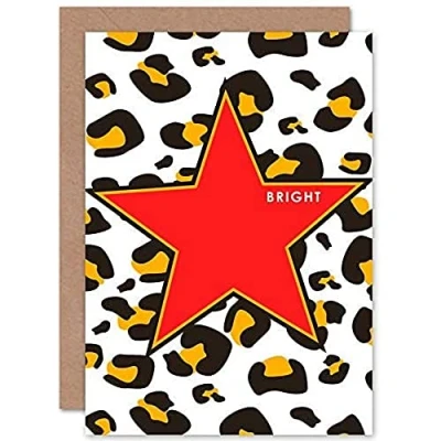 Image of Wee Blue Coo Leopard Shapes Bright Greetings Card