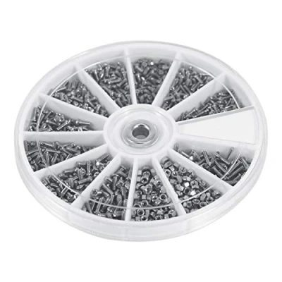 Image of VBESTLIFE 600Pcs Screws Nuts Assortment Kit, 12 Kinds of Small Kit M1 M1.2 M1.4 M1.6, for watches, glasses, electronics