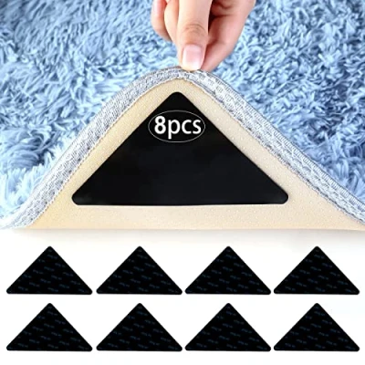 Image of AiQInu Rug pad, Polyurethane, Black Pack of 8, 13cm10cm10cm Triangle