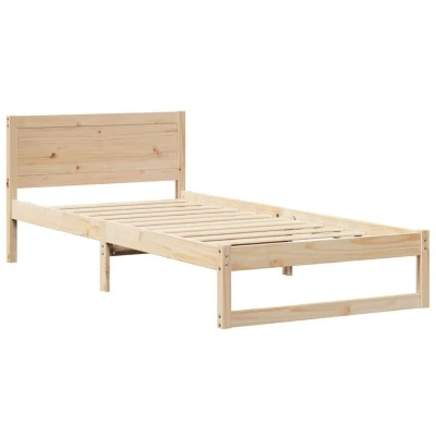 Image of vidaXL Bed Frame Natural Solid Pine wood Single Durable