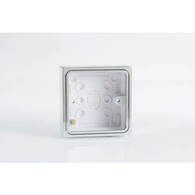 Image of Varilight 1 Gang Patress Wall Box (for surface mounting) Chrome Effect Finish YBSC