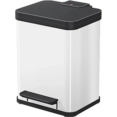 Image of Hailo Eco Waste Collector With Pedal, Duo Plus M, Capacity 2 X 9 L, White