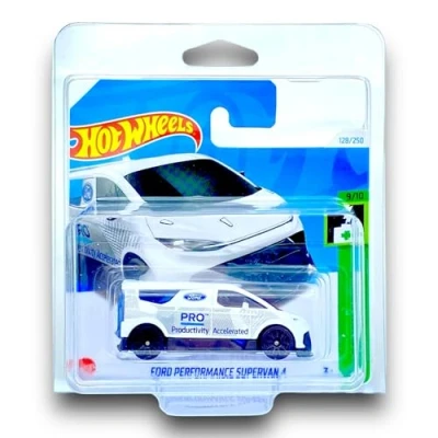 Image of Hot Wheels Ford Performance Supervan 4 (White) 9/10 HW Green Speed 2024 128/250 (Short Card) COMES IN A GENUINE KLAS CAR KEEPER PROTECTOR CASE HRY90