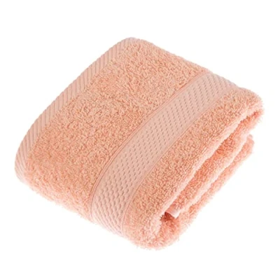 Image of HOMESCAPES Peach Turkish Cotton Hand Towel Super Soft Thick &amp; Absorbent 500 GSM Heavy Weight for everyday Luxury