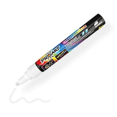 Image of LEVIATAN Chalk Marker Pens for Windows Liquid Pen Blackboard Washable Glass Bullet Tip 2 3 mm White 1 Piece (Pack of 1)