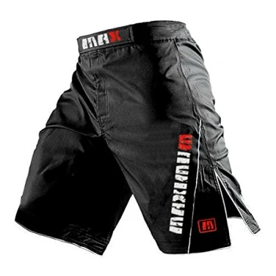 Image of MMA Fight Shorts Grappling Short Kick Boxing Cage Fighting Shorts, Gym Black