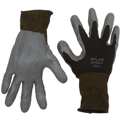Image of 12 Pack Showa Atlas 370 Black Work Gloves Large