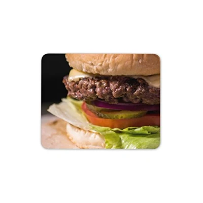 Image of Tasty Cheeseburger Mouse Mat Pad Fast Food Restaurant PC Computer #8555
