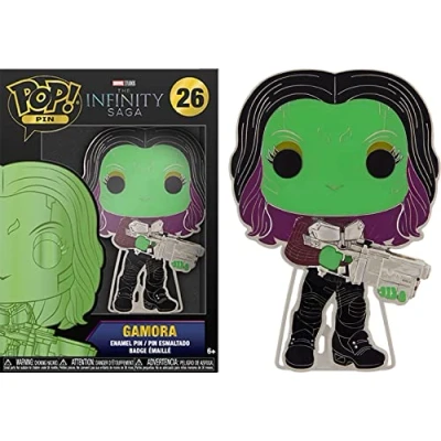 Image of Loungefly POP! Large Enamel Pin MARVEL Infinity SAGA: Gamora CHASE GROUP Avengers War Pins Cute Collectable Novelty Brooch for Backpacks &amp; Bags Gift Idea