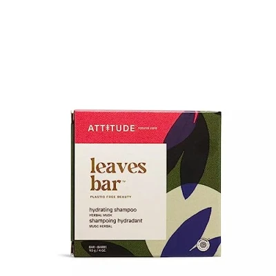 Image of ATTITUDE Hair Shampoo Bar, EWG Verified, Vegan and Plastic free Beauty Care, Hydrating, Herbal Musk, 113 grams
