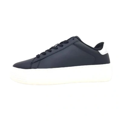 Image of Tommy Jeans Women Cupsole Trainers Leather , Black (Black / Silver), 3.5 UK
